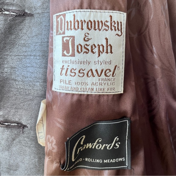 Vintage Dubrowsky & Joseph Tissavel France Brown Faux Fur Swing Coat Size 10 - Picture 5 of 12